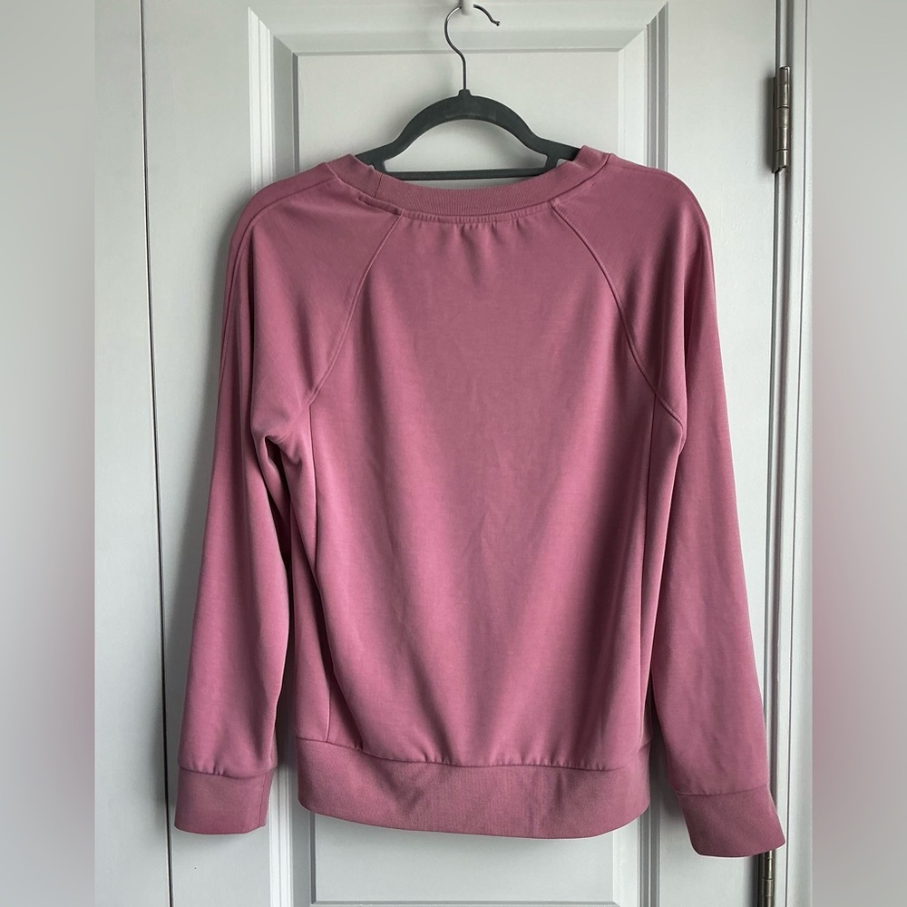 Athleta Women’s Seasoft Scoop Neck Sweatshirt Dusty Pink (Size XS) - Picture 2 of 7